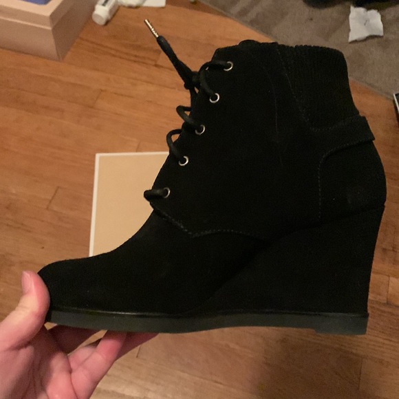 Michael Michael Kors Suede Wedge Booties - Picture 2 of 11